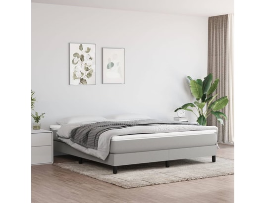 VIDAXL - Sommier 180 x 200 Sommier à ressorts de lit gris clair 180x200 cm tissu