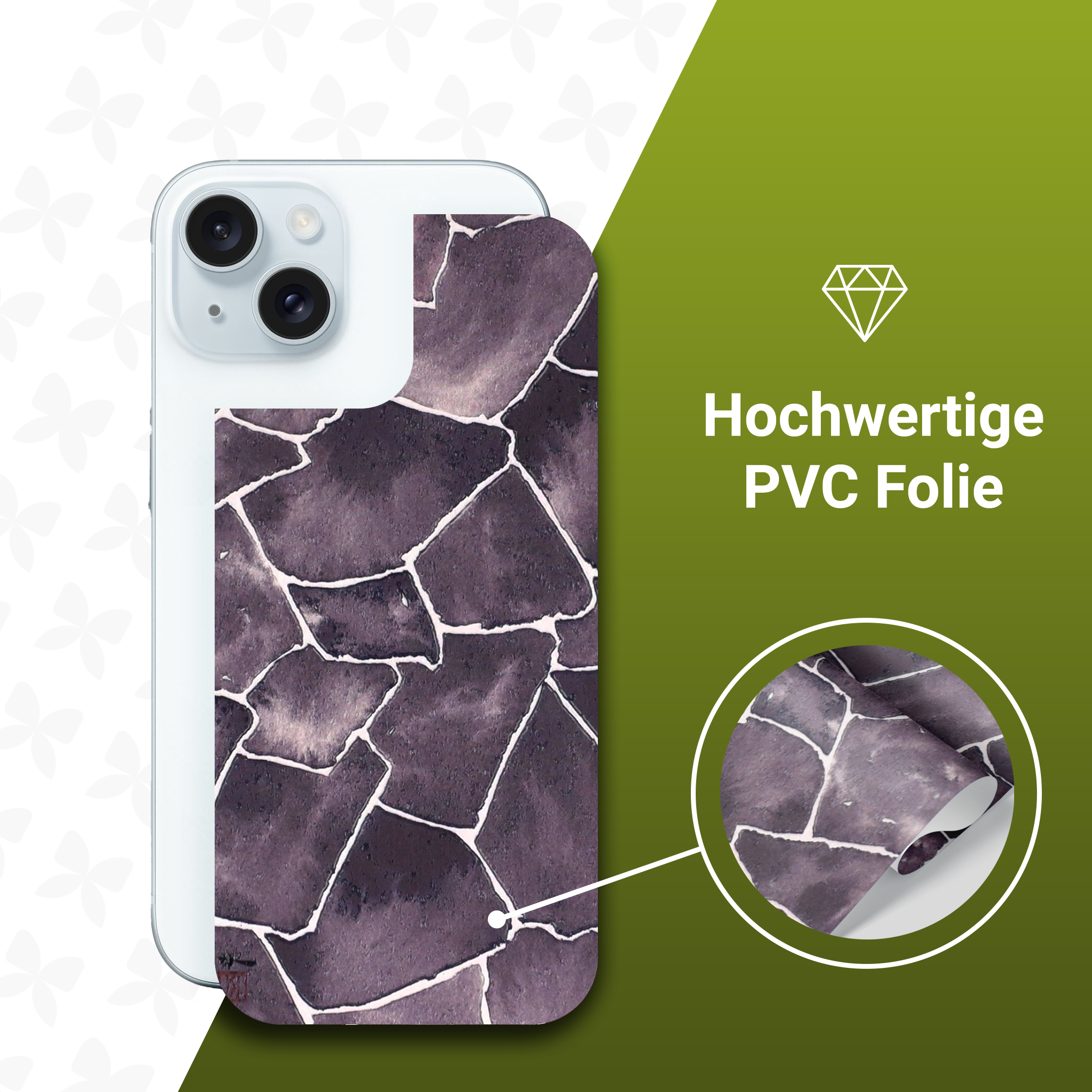 (2er Set) iPhone 13 Backcover Schutzfolie Swiss Made - Pave Stones