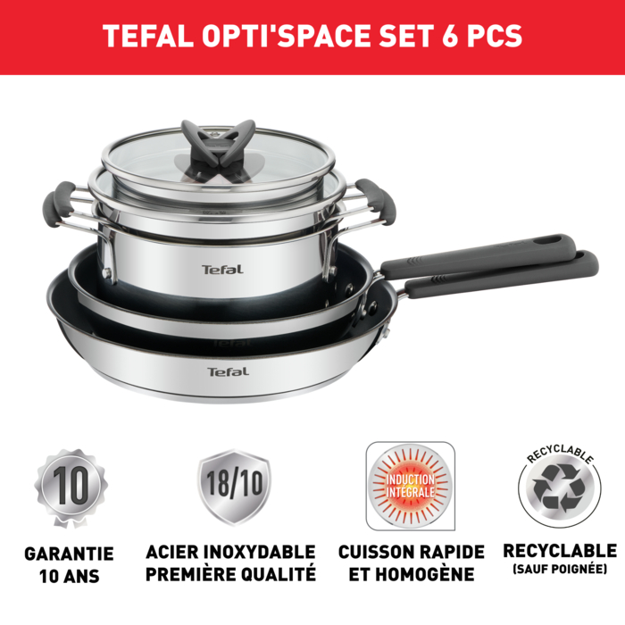 Opti'Space batterie de cuisine 6 pièces