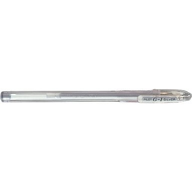 Stylo à bille pointe moyenne encre gel argent corps plastique à capuchon G1 07