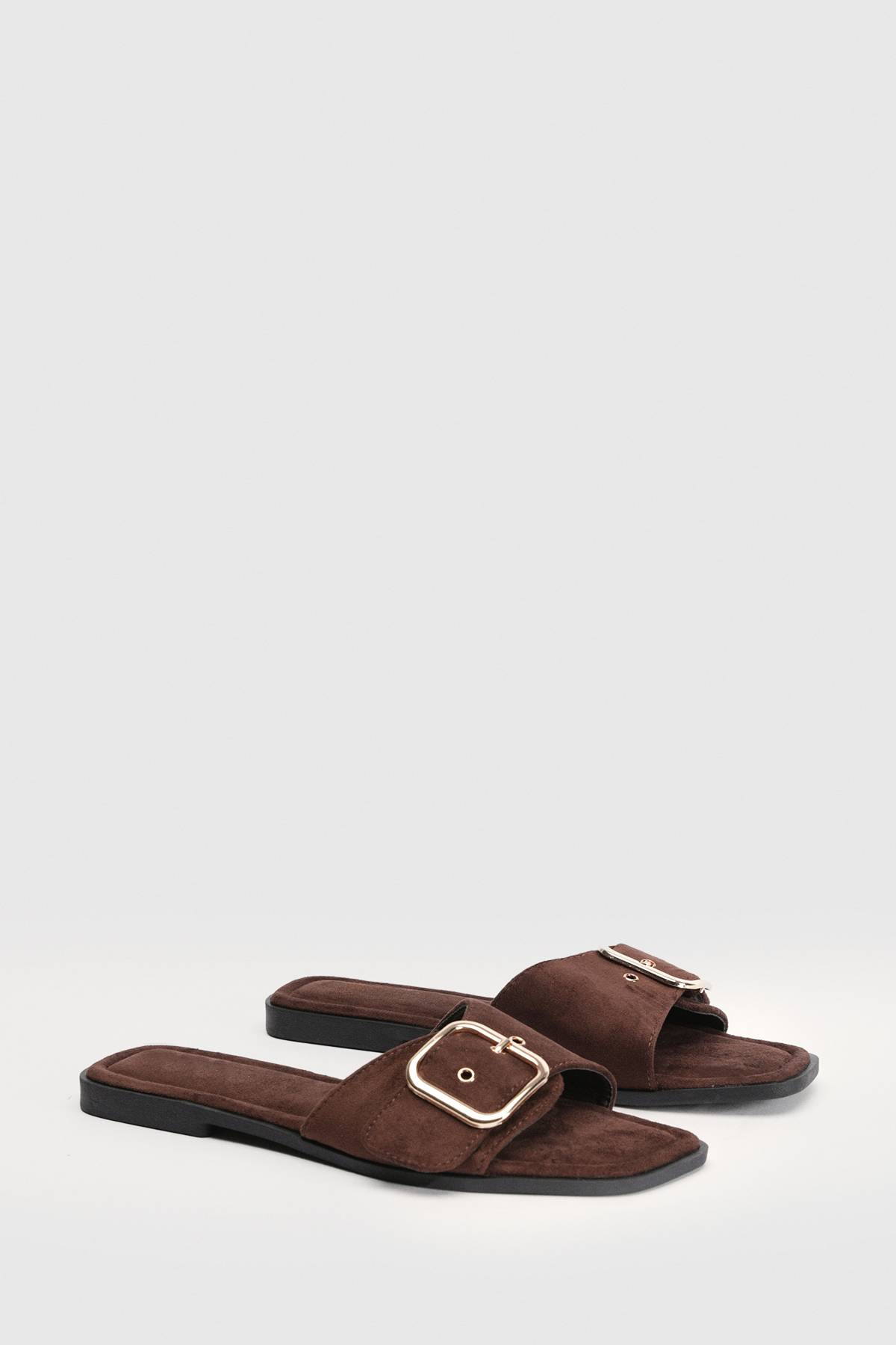 boohoo Sandales Plates En Synthétique Avec Boucle Surdimensionnée
