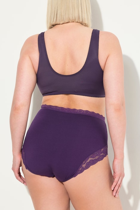 Maxislips, 3er-Pack, High Waist, Spitze