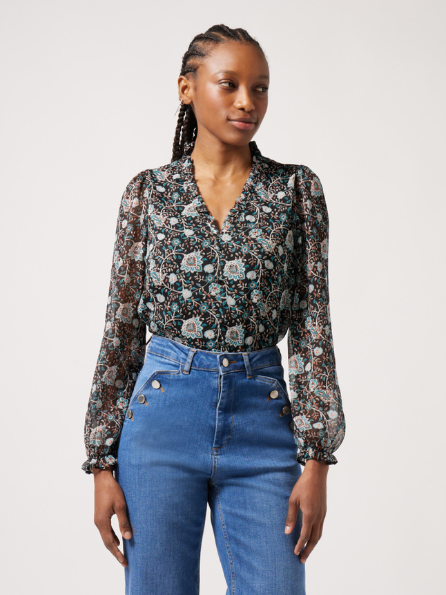 Blouse imprimée col v