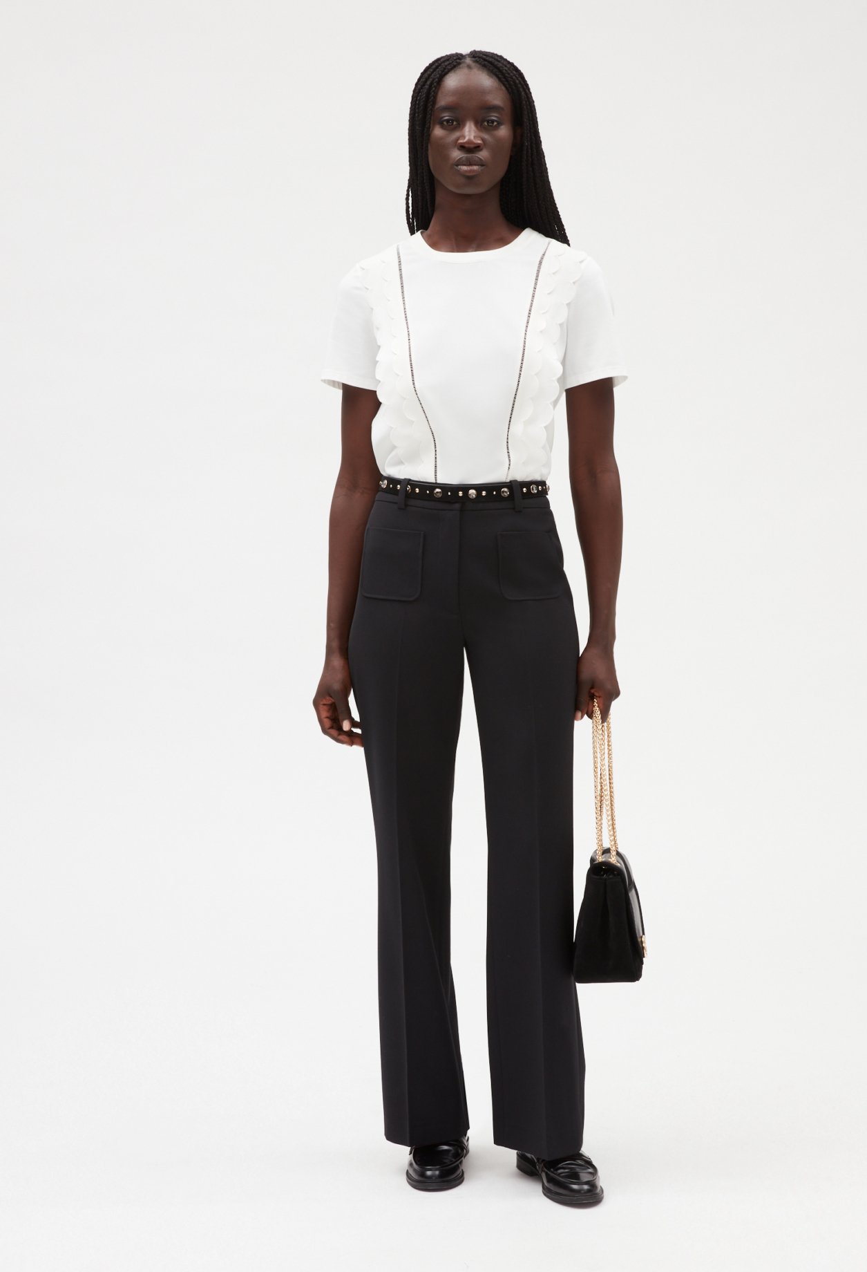 T-shirt festonne blanc