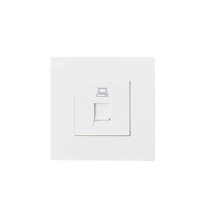 Prise RJ45 encastrable blanc complet