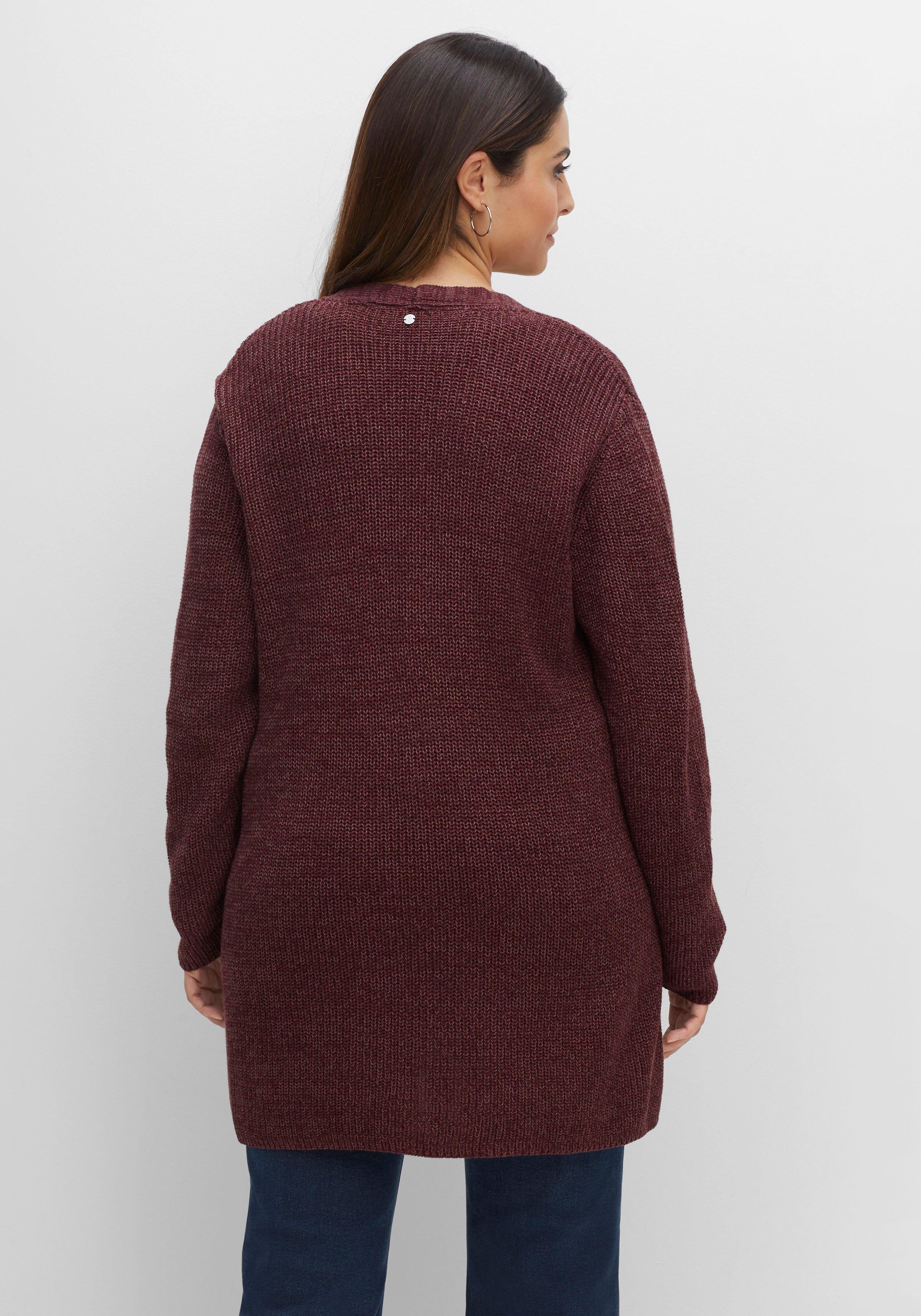 Longstrickjacke in A-Linie, offene Form