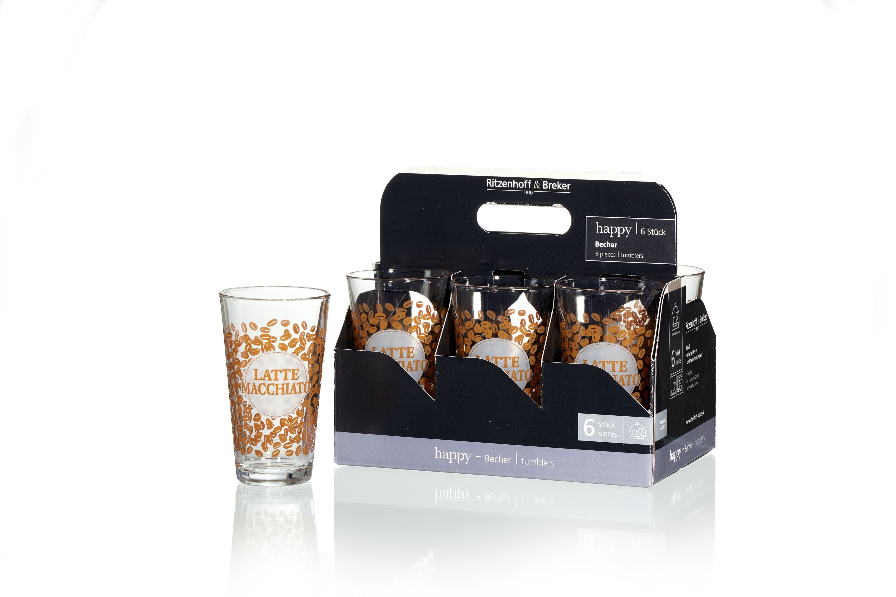 Latte Macchiato Glas HAPPY