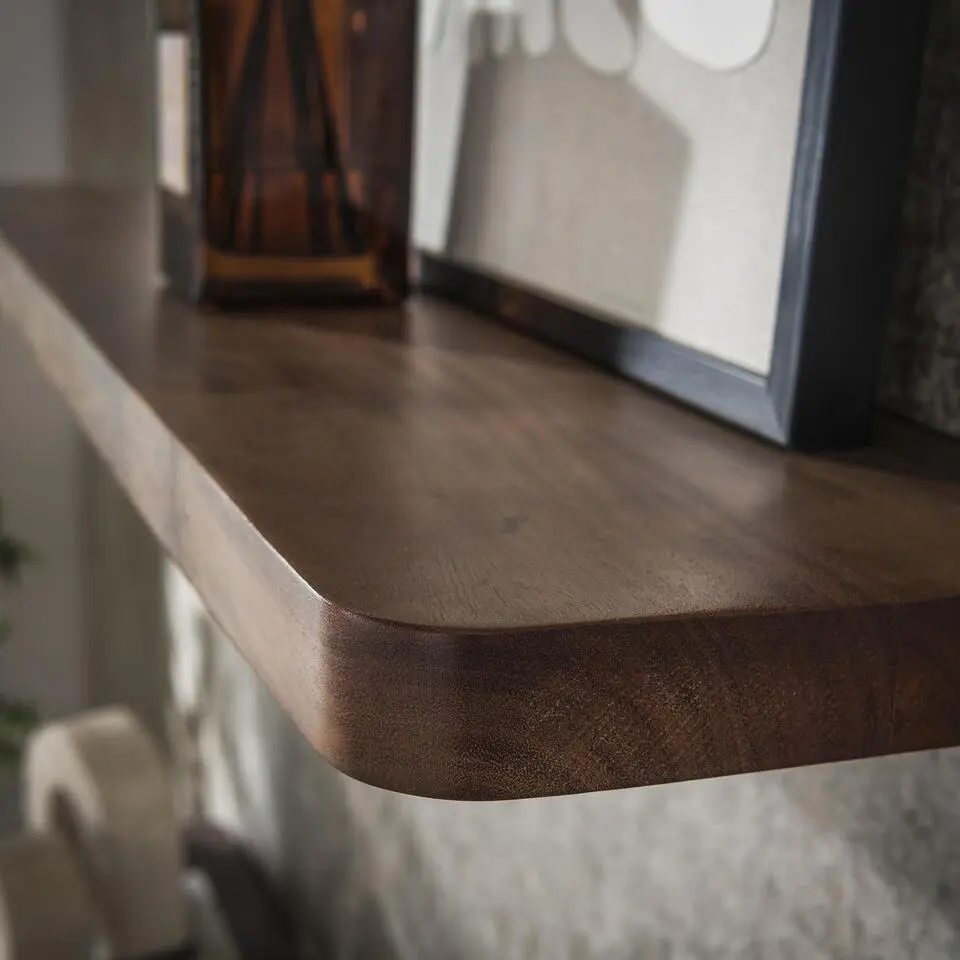 Wandplank Bruin Acaciahout - 120x20x4cm - Carve