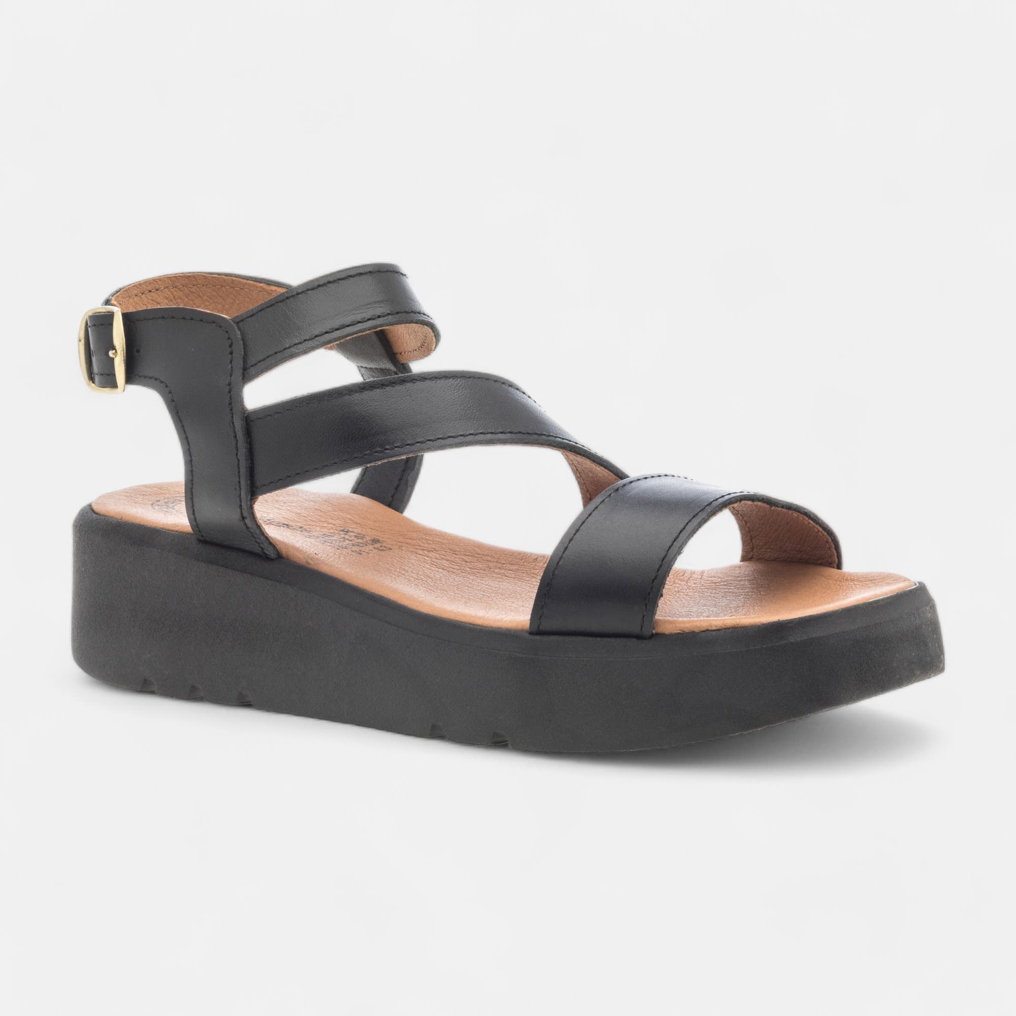 Sandales Femme en cuir noir