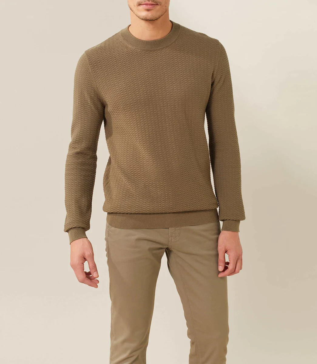 Pull col rond KAKI