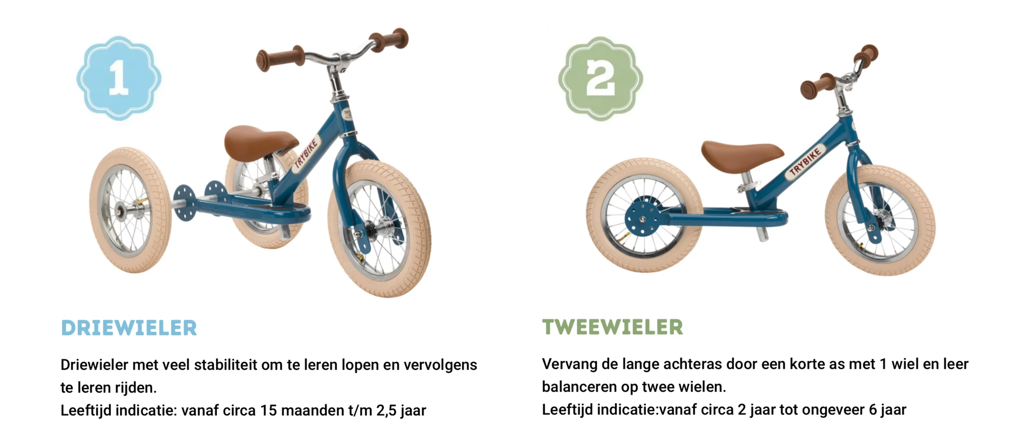 Trybike Trybike Steel Tweewieler - Zwart