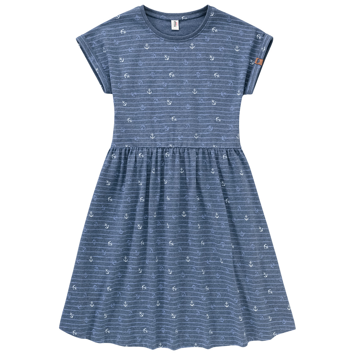 Yigga Mädchen Kleid mit Anker-Motiven dunkelblau