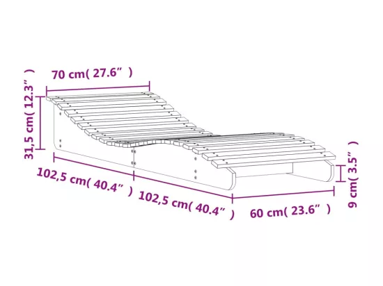 Chaise longue 205x70x31,5 cm bois massif de douglas