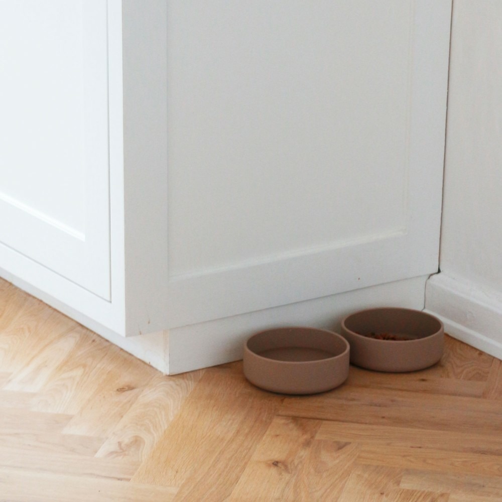 Skal - gamelle pour chien déco en silicone taupe 16x16x5,5cm