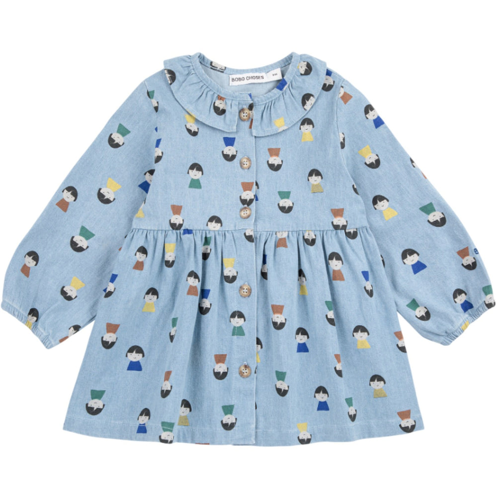 Køb Bobo Choses Light Blue Game Pawns All Over Light Denim Kjole