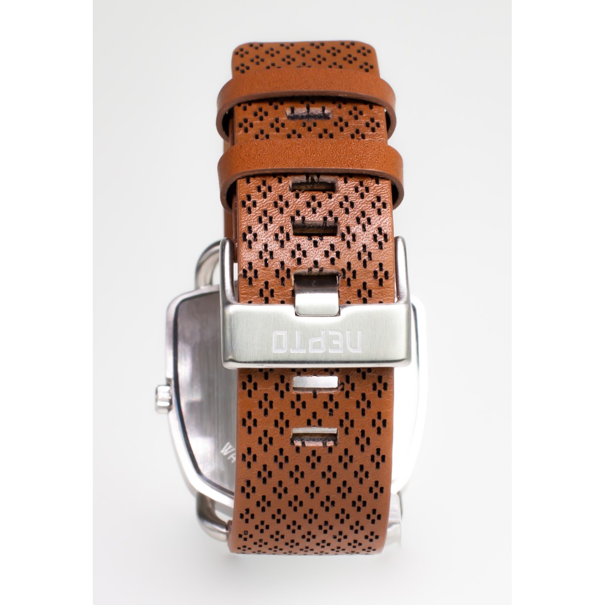 White Reverso - Cuir Piqué Marron