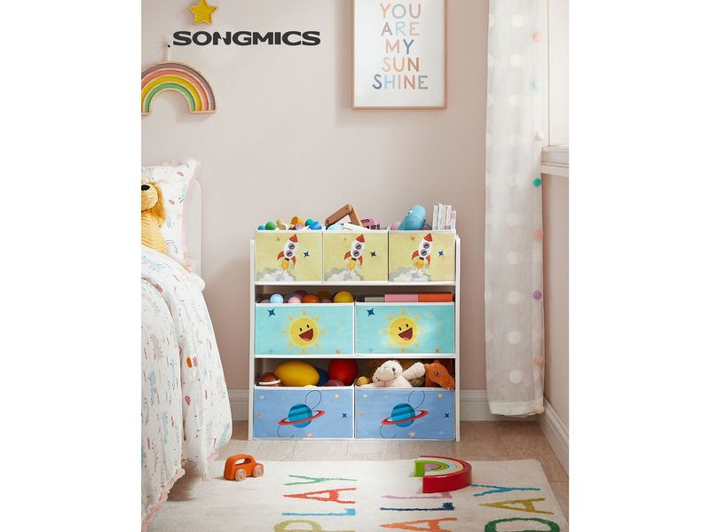 Songmics Regal mit 7 Boxen Kinderregal