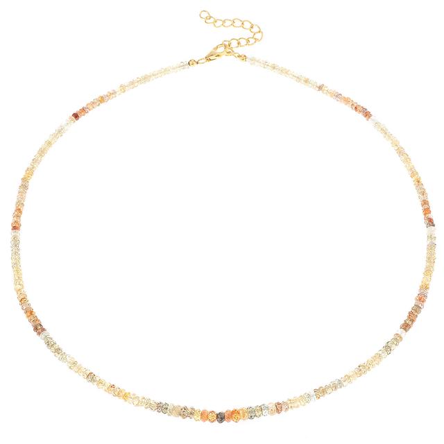 Zirkon-Collier, multi-golden, ca. 65 ct., Silber 925
