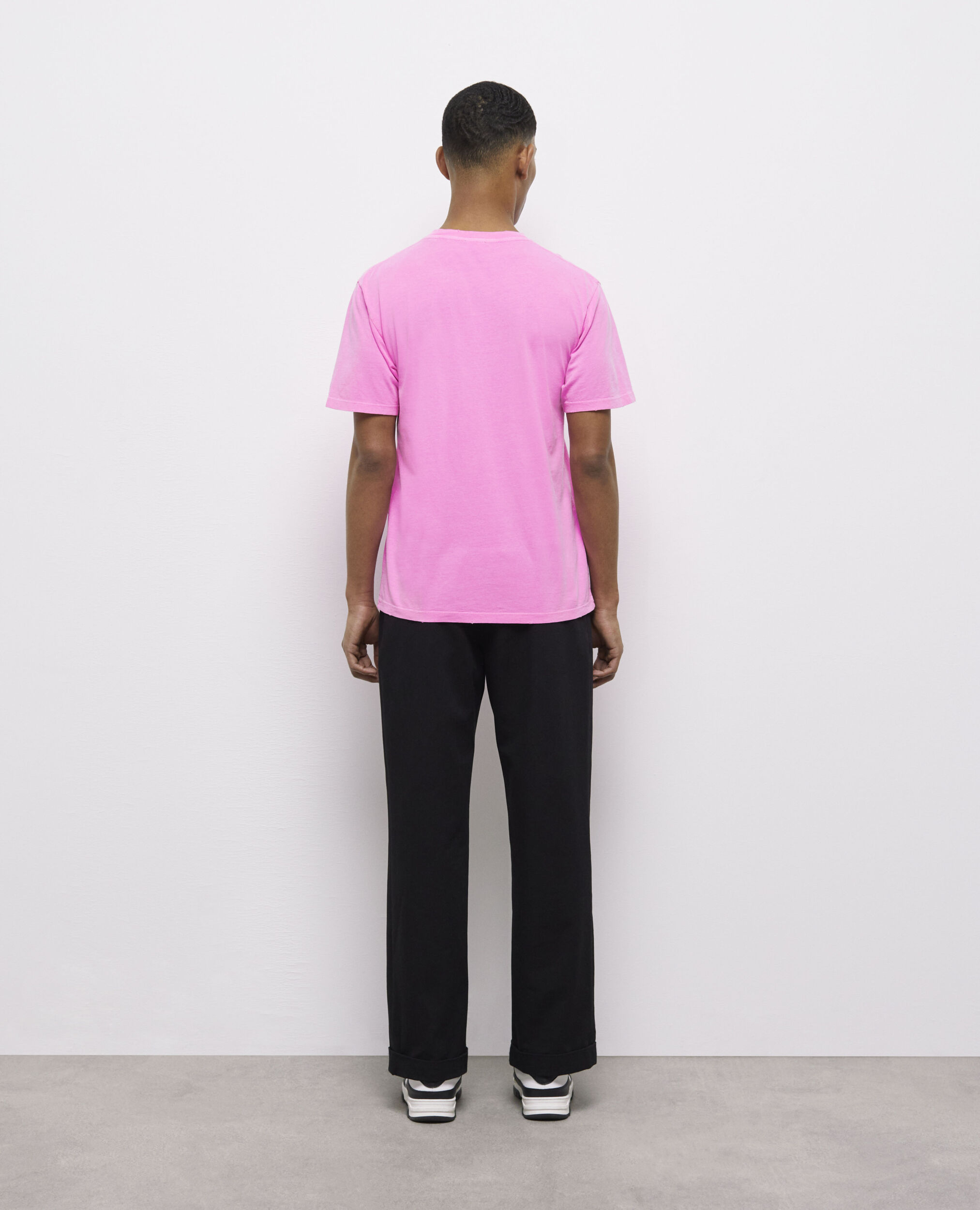 T-shirt rose fluo avec logo