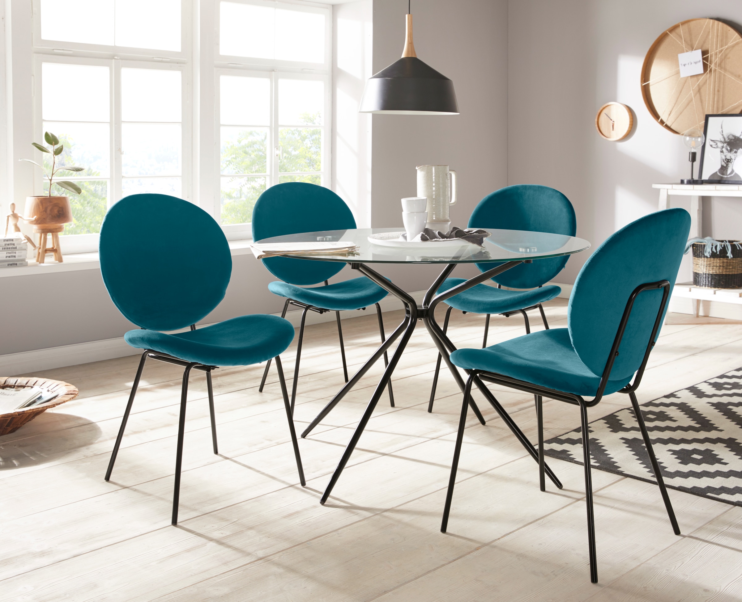 INOSIGN Glastisch »Silvi, TOPSELLER!« Esstisch, Glastisch, OTTOs Choice,  rund, Ø 110 cm, schwarzes Metallgestell