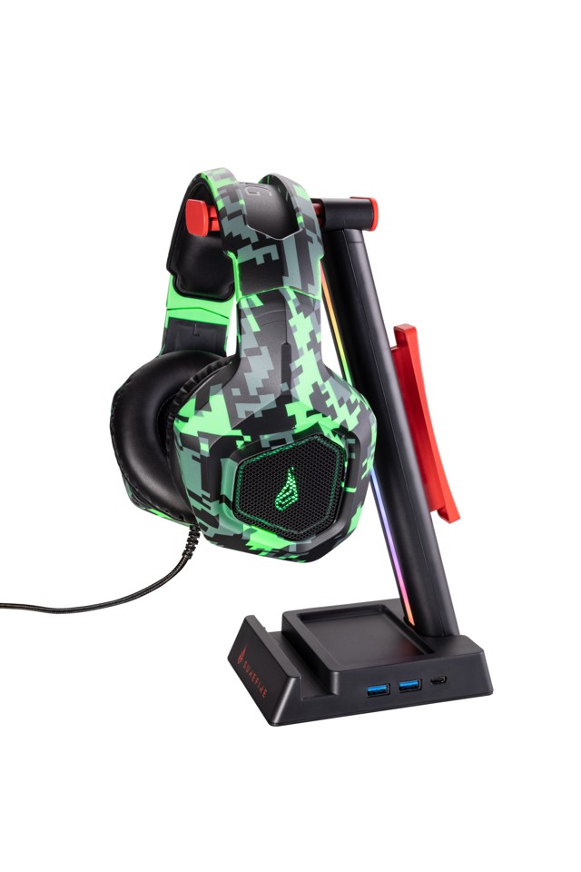 SUREFIRE - Vinson N2 Dual Gaming RGB MF Headset Stand, Black