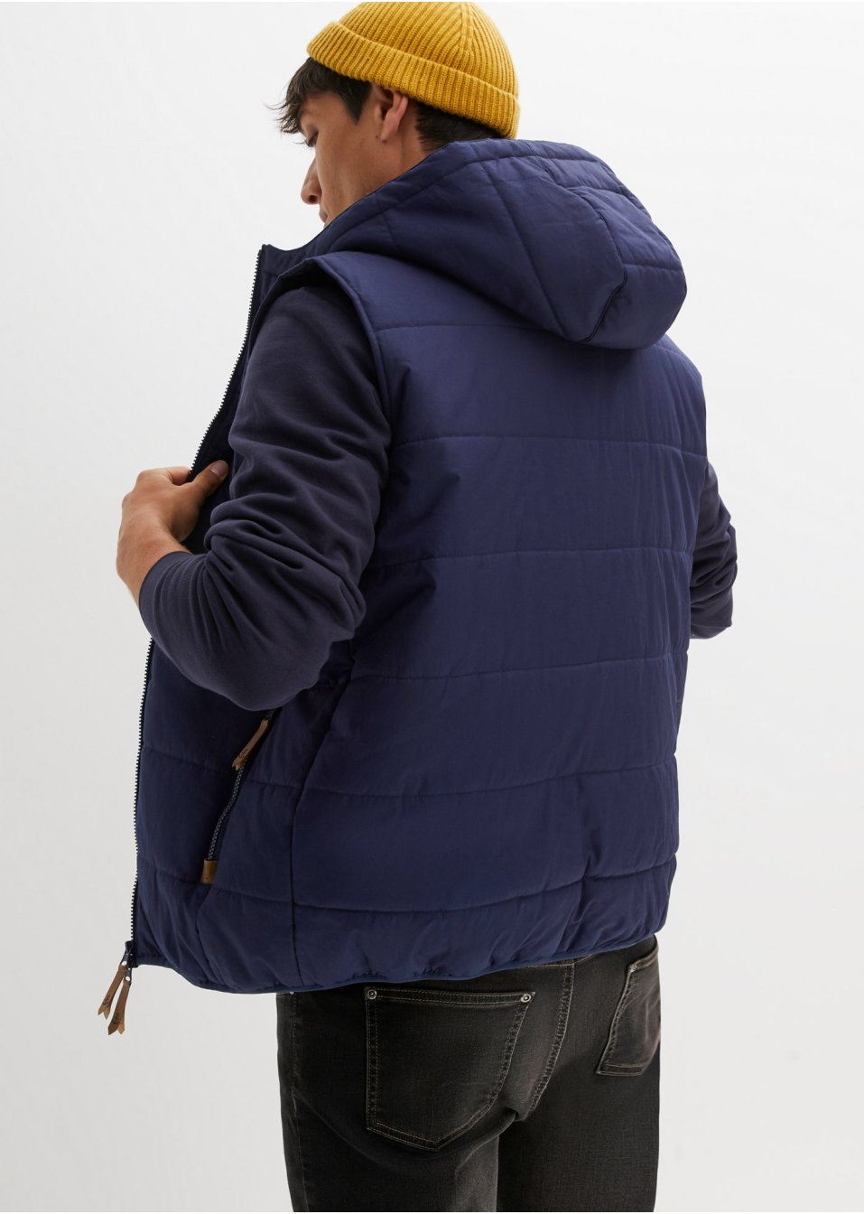 Veste sans manches matelassée à capuche