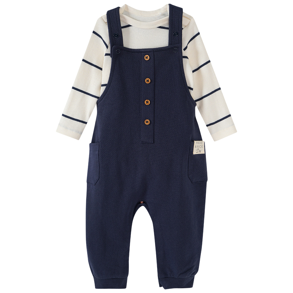 Topomini Pure Collection Newborn Strampler mit Langarmbody im Set dunkelblau