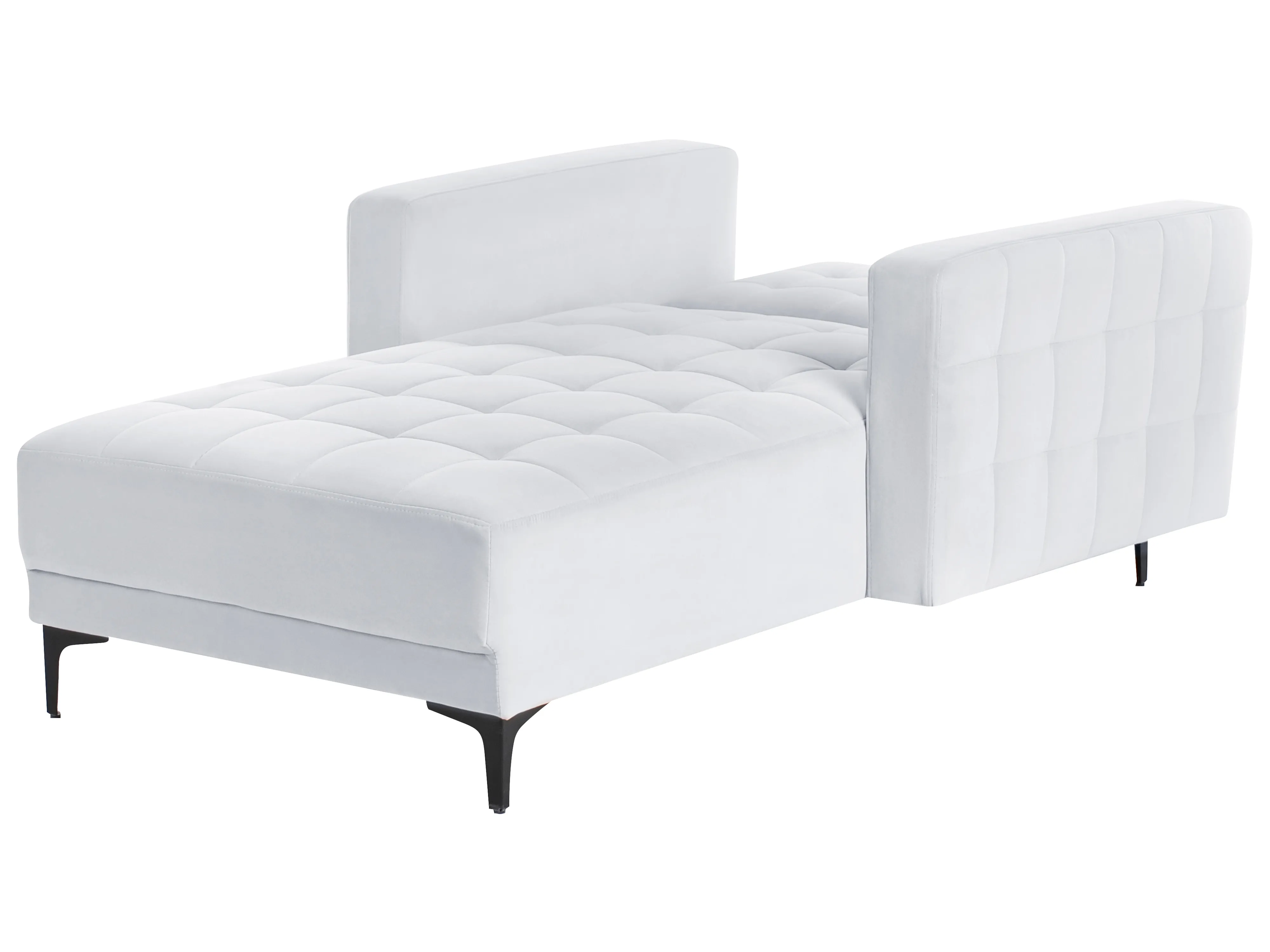 Chaise longue ABERDEEN Fluweel Lichtgrijs