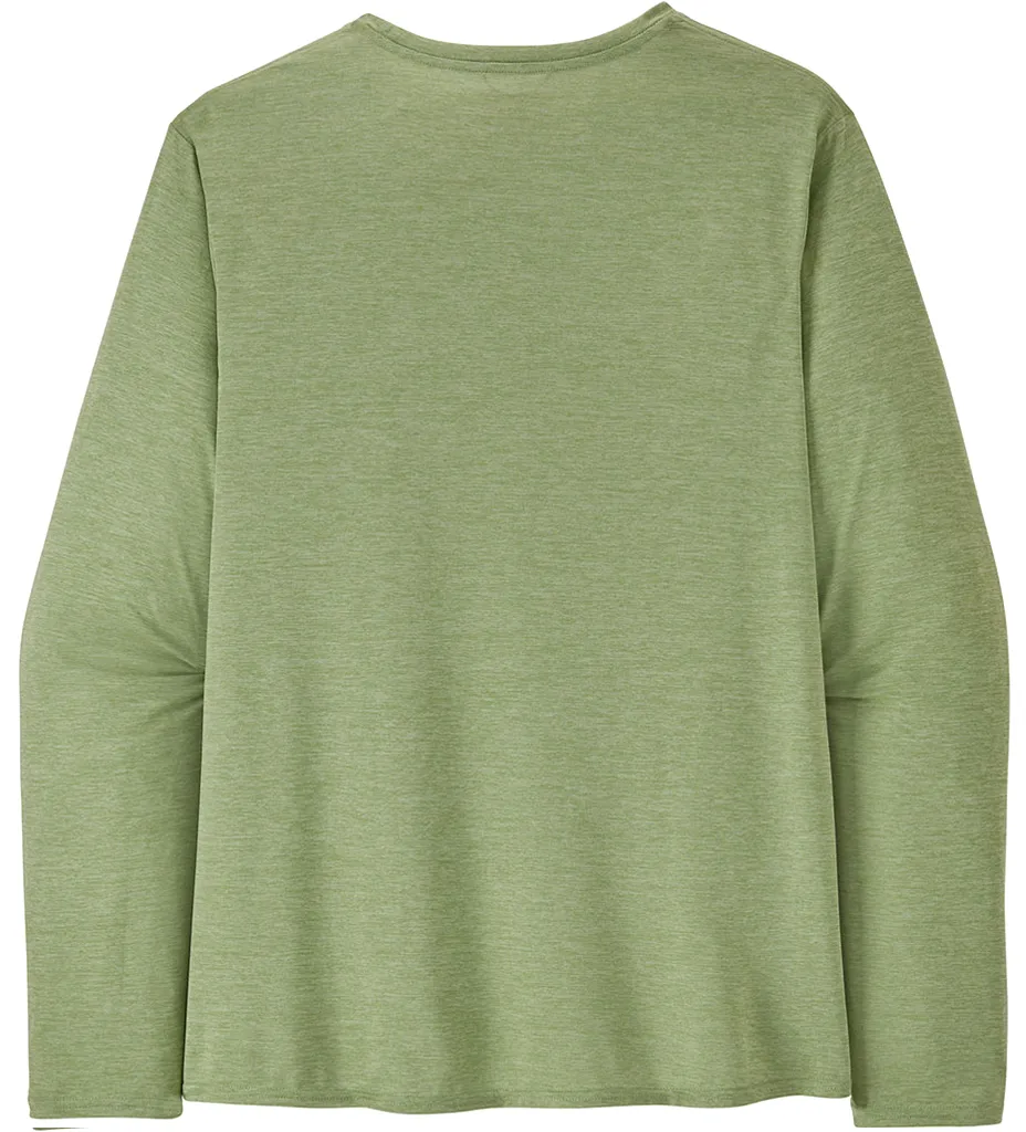 Patagonia M's L/S Cap Cool Daily Graphic Shirt Line Logo Ridge Stripe: Salvia Green X-Dye