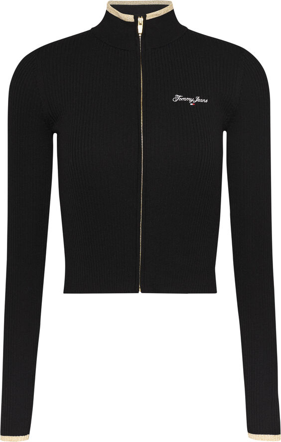 Tommy Hilfiger TJW METALLIC TIP ZIP CARDIGAN Black
