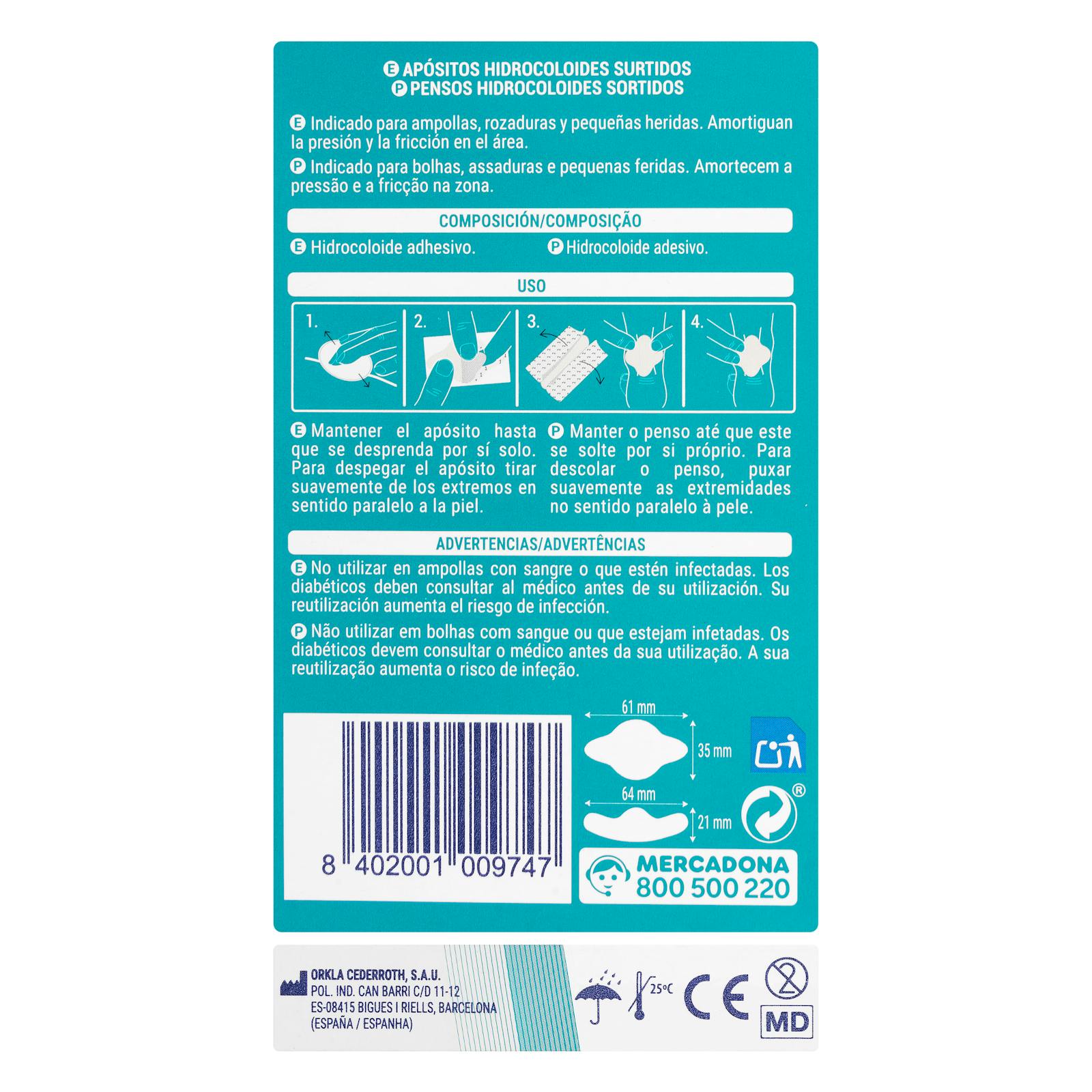 Pansements hydrocolloïdes adhésifs assortis Deliplus pour ampoules et irritations