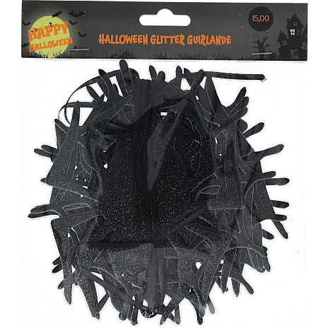 Halloween glitter guirlande 3 meter - flere varianter - assorteret