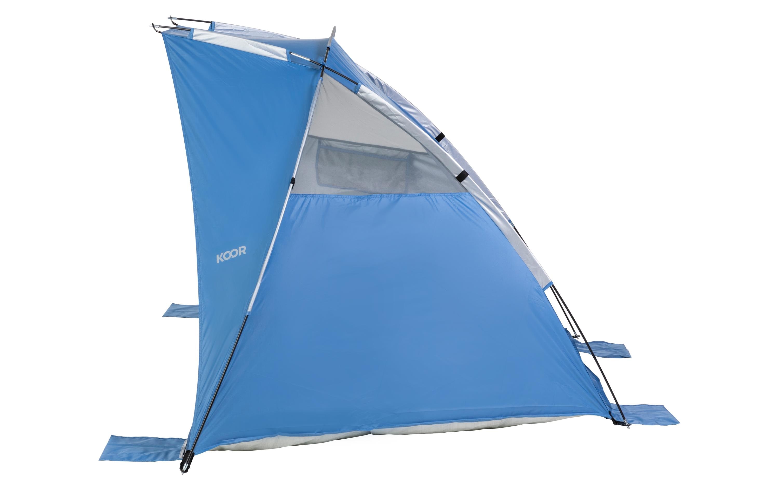Strandzelt XL, BlauStrandmuschel schützt vor Sonne, Wind und leichtem Regen