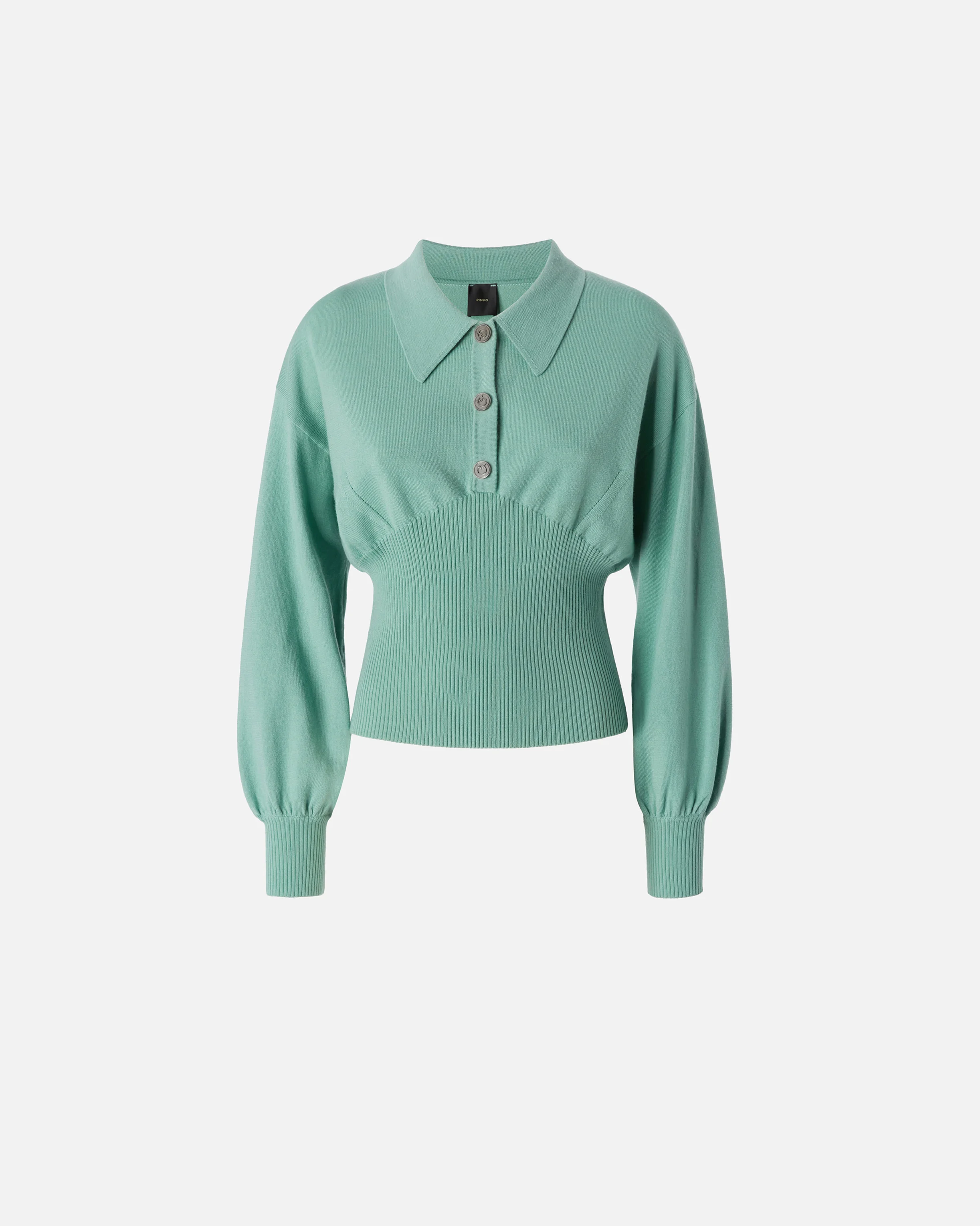 Pull polo côtelée à manches longues | Multicolore