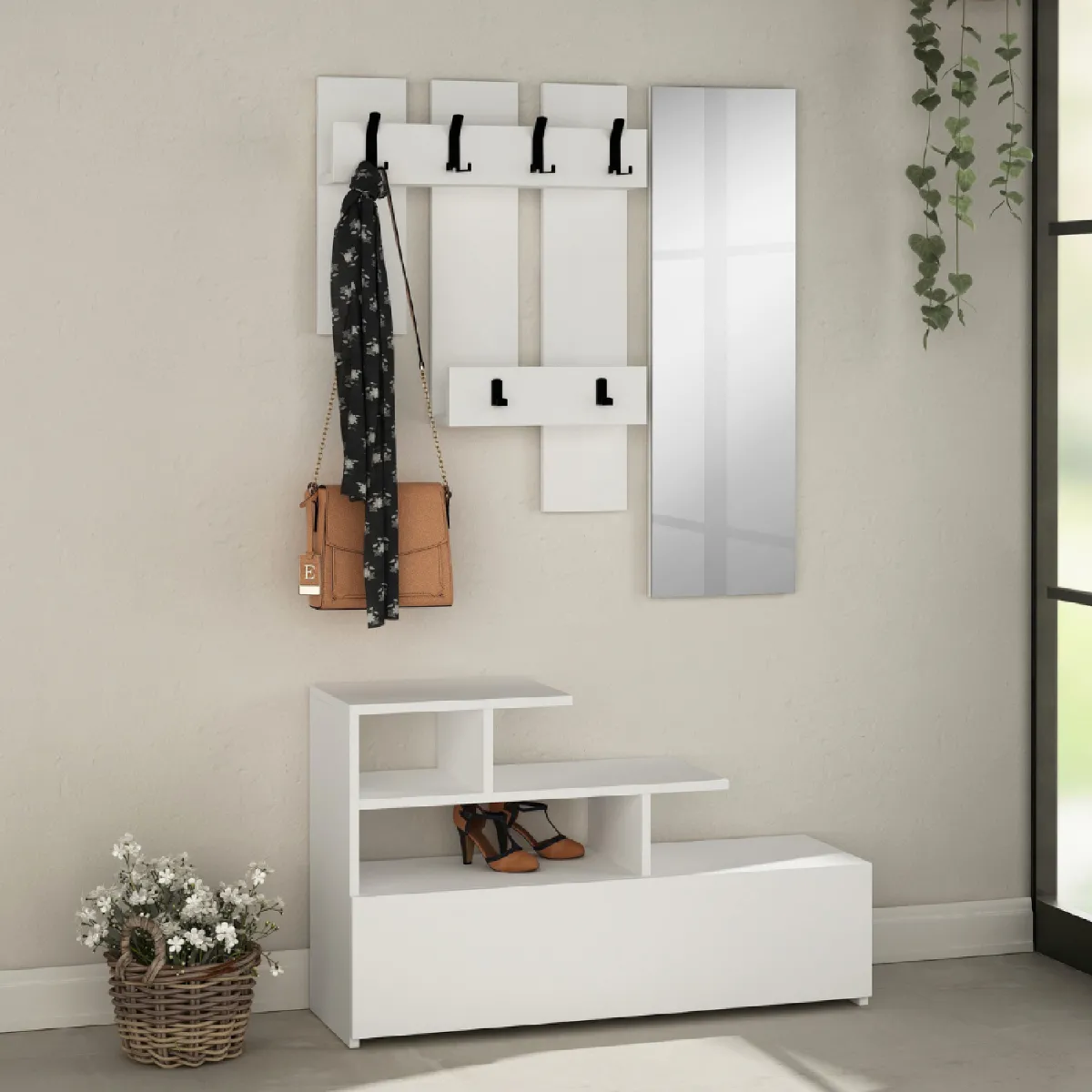 CONCEPT USINE MESTY Meuble d'entrée blanc