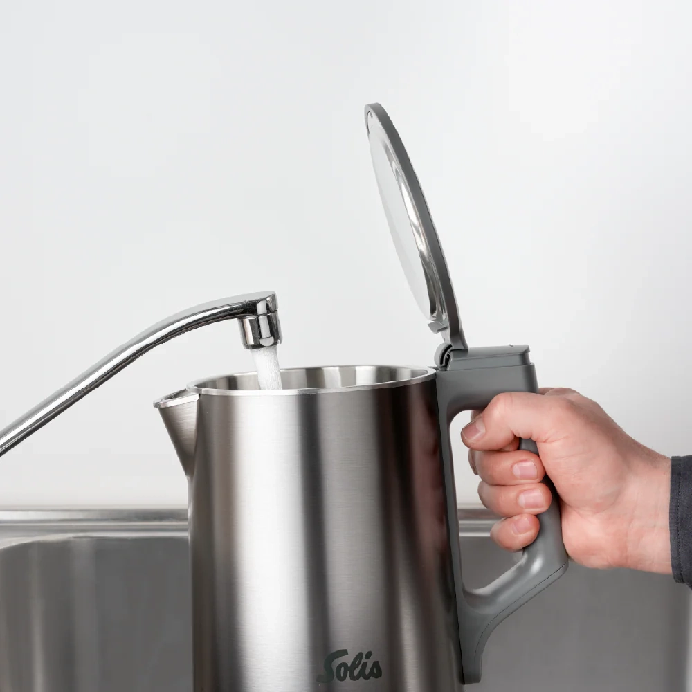(1.7L) Eco Boil Edelstahl Wasserkocher Tauchsieder Krug mit Anti-Kalk Filter (96244) - Silbergrau