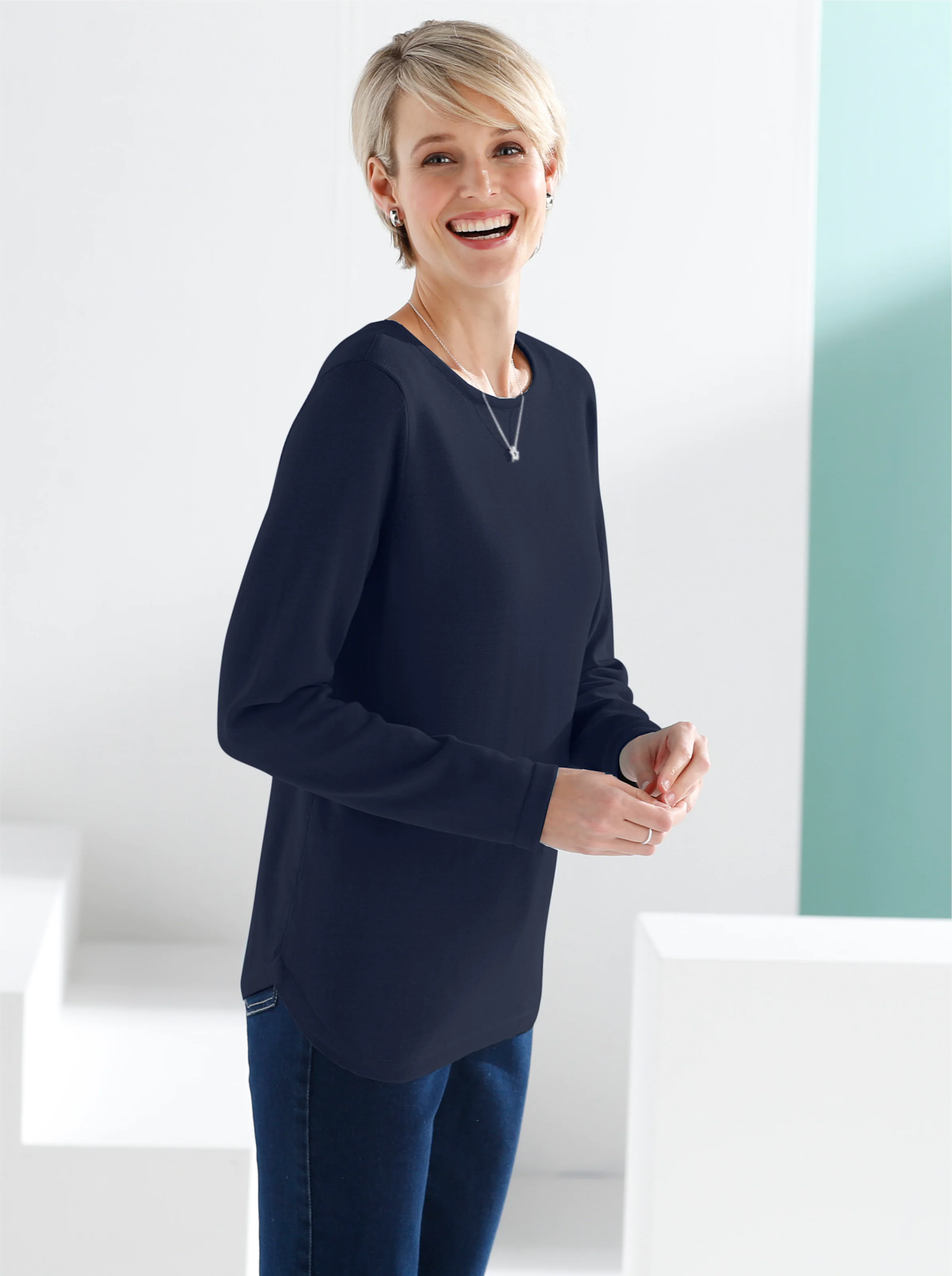 Baumwollpullover in marine