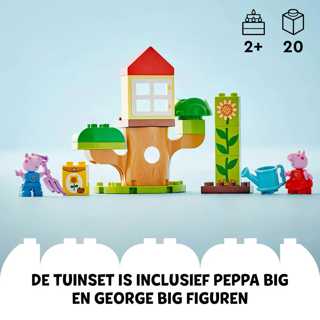 Vrolijke en leerzame setPeppa Big tuin en boomhut 10431