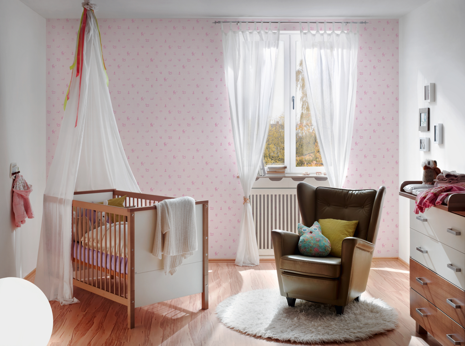 Vliestapete LITTLE STARS - rosa - 10 Meter