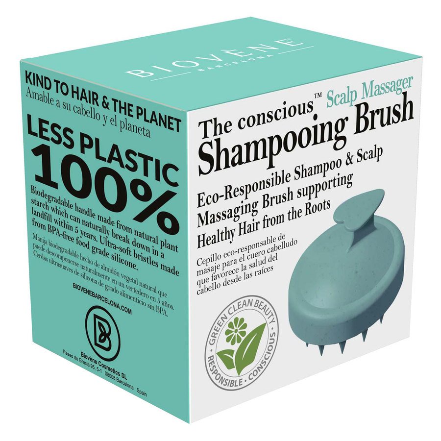 Biovène The Conscious™ Scalp Massager Biodegradable Shampooing Brush Mint Green