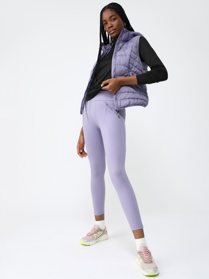 Calças térmicas esportivas - Malva Pastel
