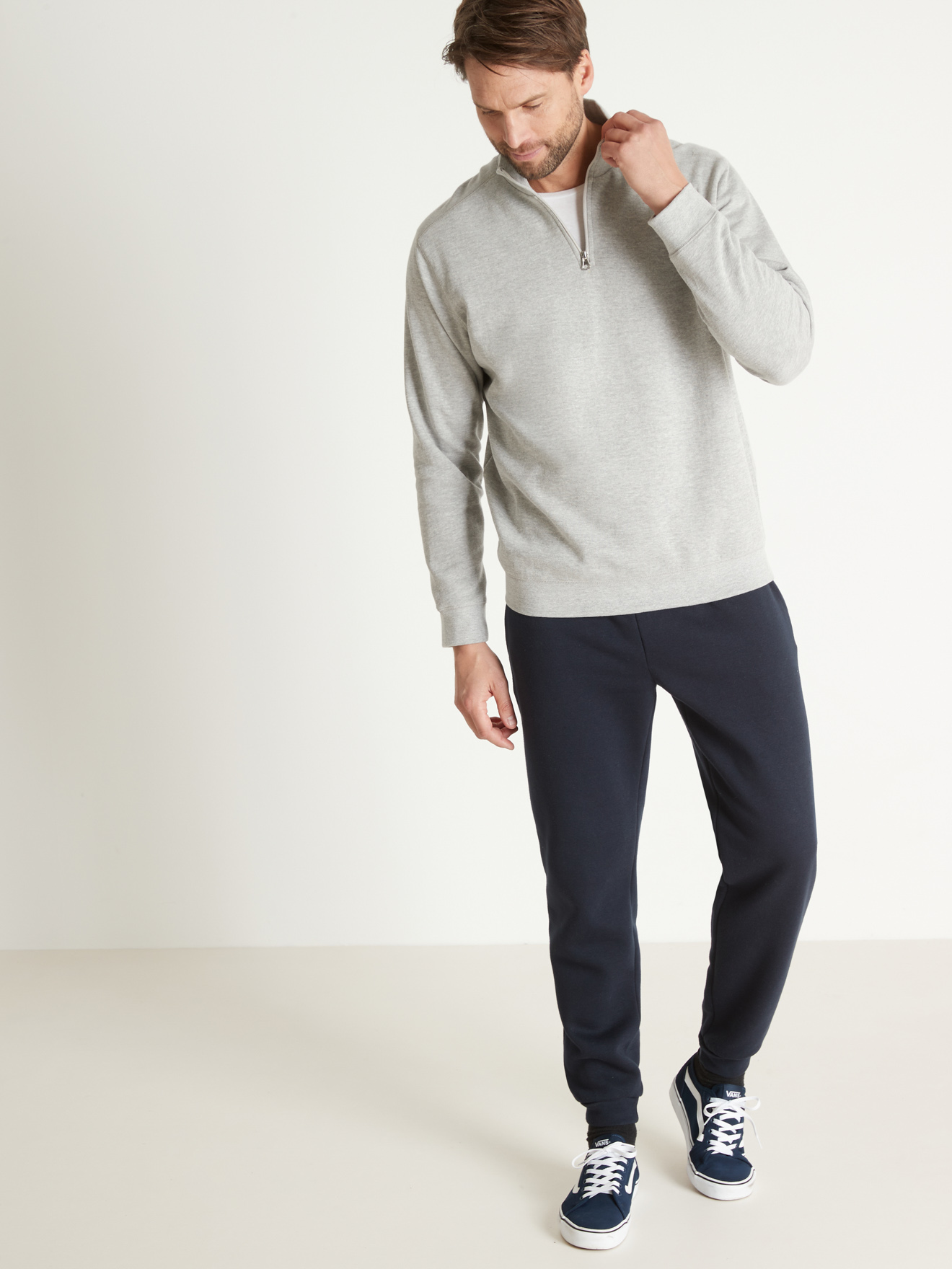 Sweat-shirt à col montant zippé