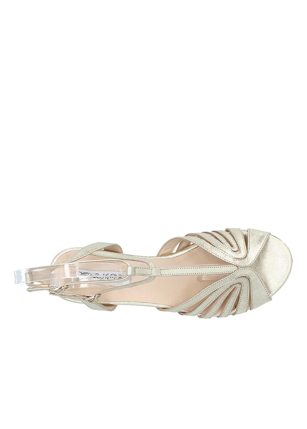 SANDALE RAMPAL CUIR PLATINE