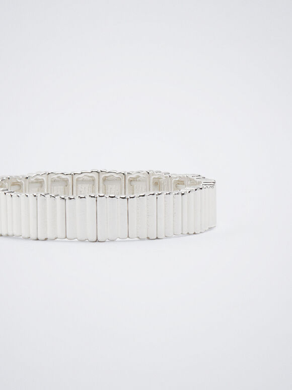 Pulseira elástica prateada - Prata