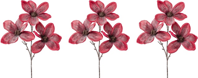 Creativ green Winterliche Kunstpflanze »Weihnachtsdeko rot« in geeister Optik, 3er-Set