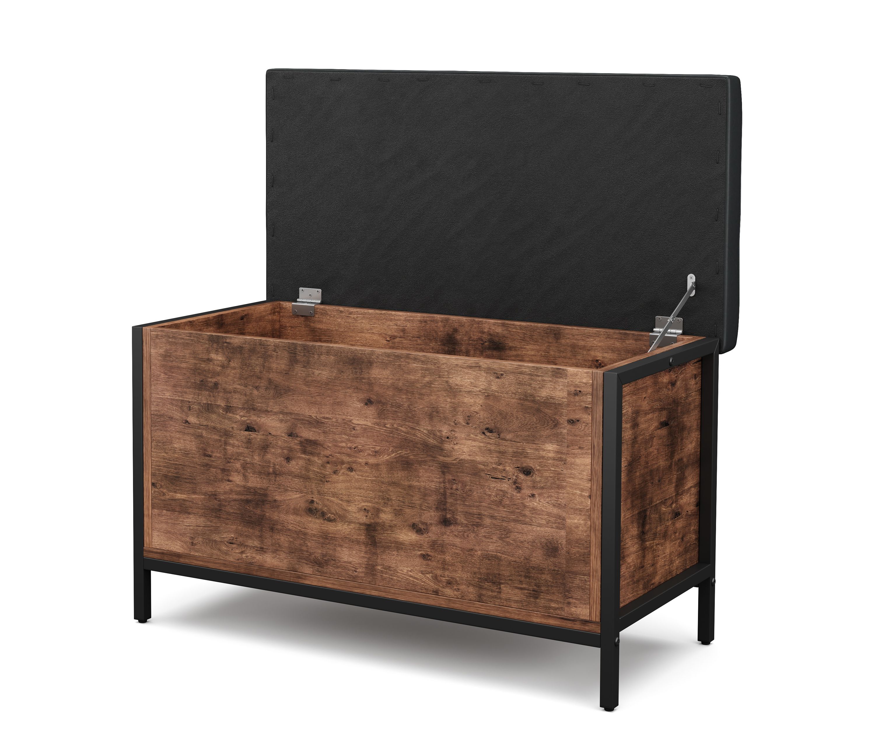 Truhe Leder Vintage BONITA 80 x 50 x 40 cm