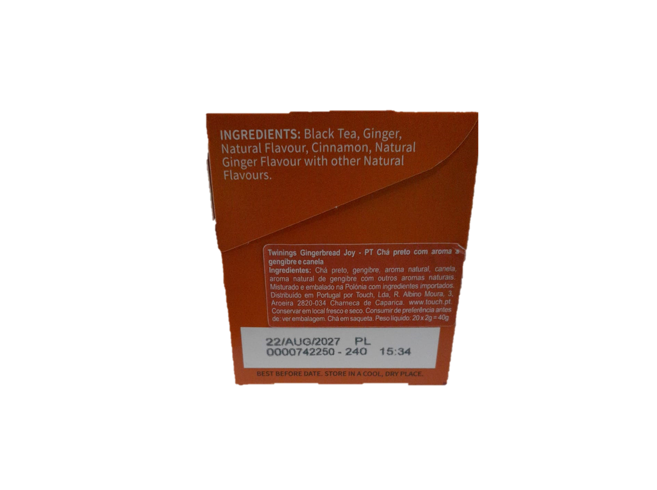 CHÁ PRETO TWININGS GINGERBREAD JOY 40G