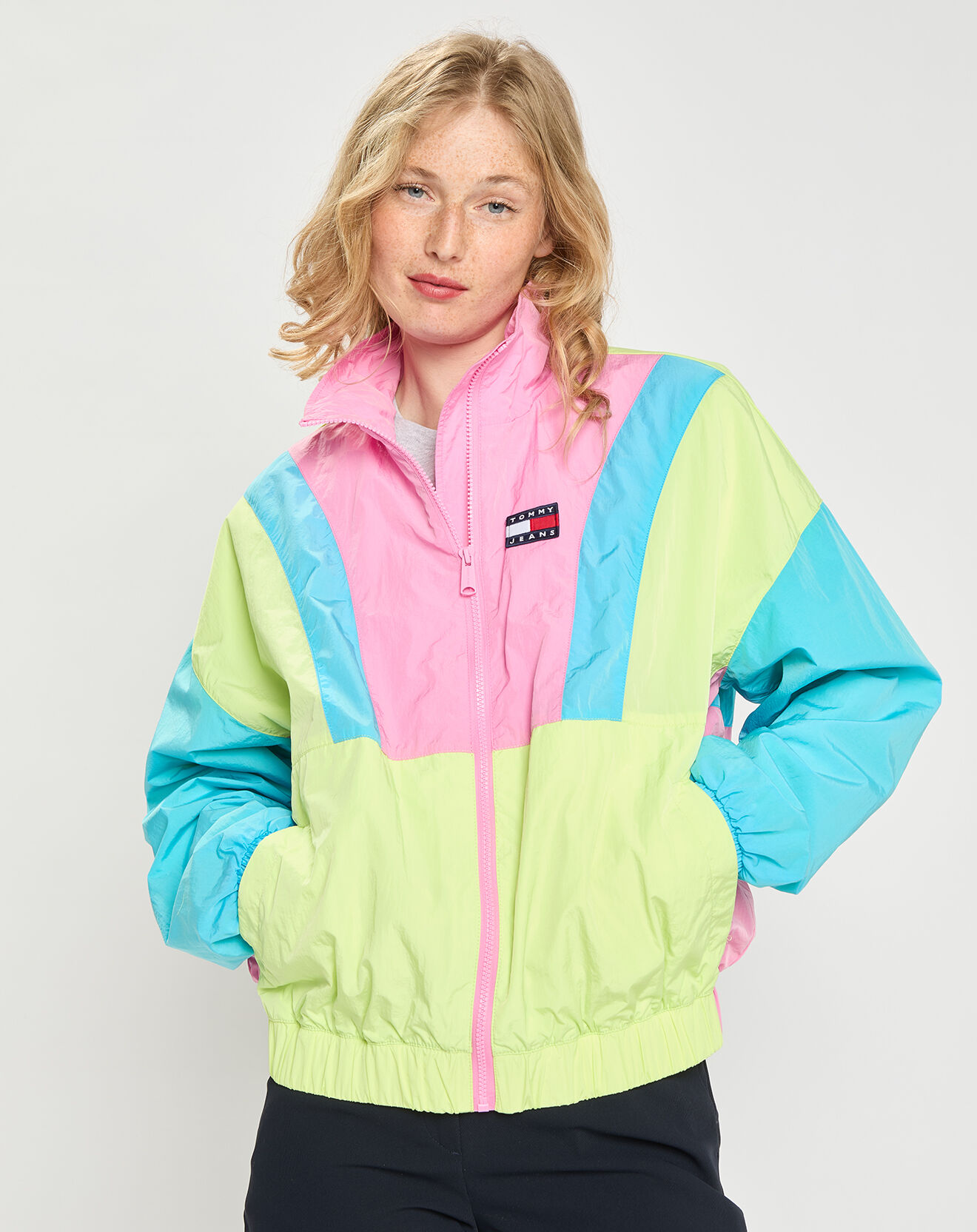 Tommy Jeans Coupe-vent colorblock zip through multicolore