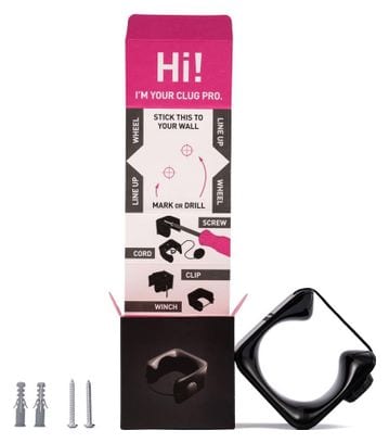 Support Vélo Mural Hornit Clug Pro MTB XL (58-69mm / 2.3-2.7'') Noir