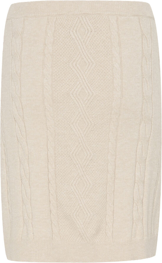 Cream CRDela Short Knit Skirt Oat melange